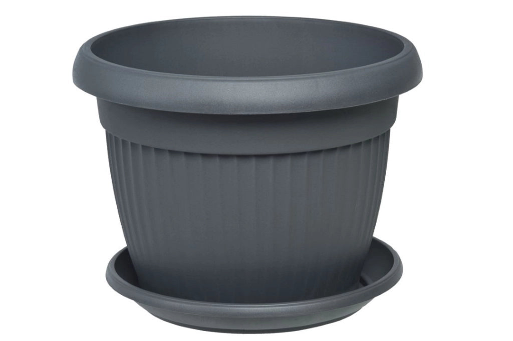Vaso Terra Giardino 55 Antracite Senza Sottovaso Set 2 Pezzi- Arca