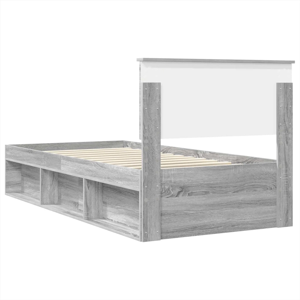 Struttura del letto Grigio Sonoma 75 x 190 cm Legno multistrato 3407945