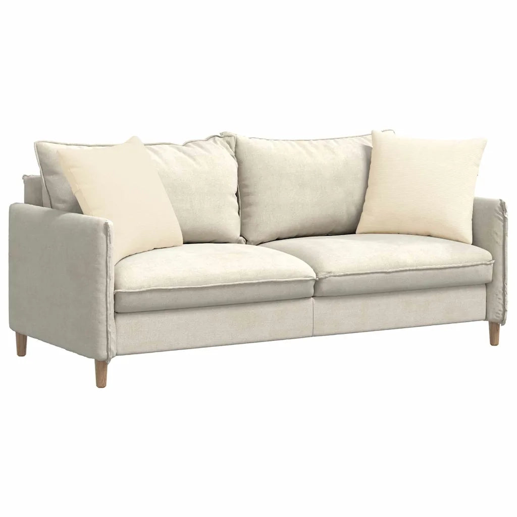 Cuscini da Divano 2 pz-Set di 2 Cuscini per Sofa Crema 50 x 50 cm Tessuto in Cords 109949