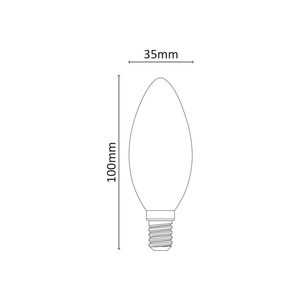 Alca power c35 6w 230v 700lm 3000k e14 lampada oliva a filamento a led vetro bianco