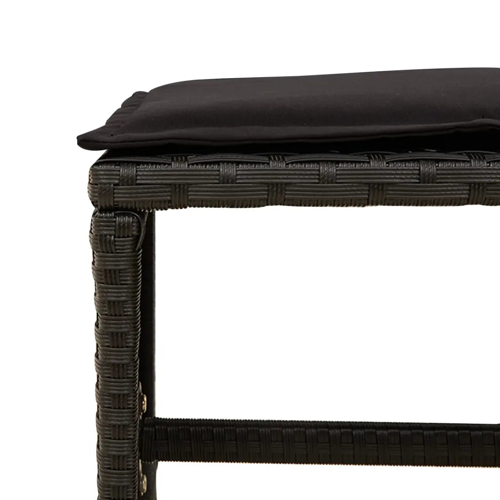 Set da Pranzo da Giardino 13pz con Cuscini Nero in Polyrattan 3277746