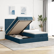 Pouf Letto con Materassi e LED Blu Scuro 200x200cm Velluto 3314631