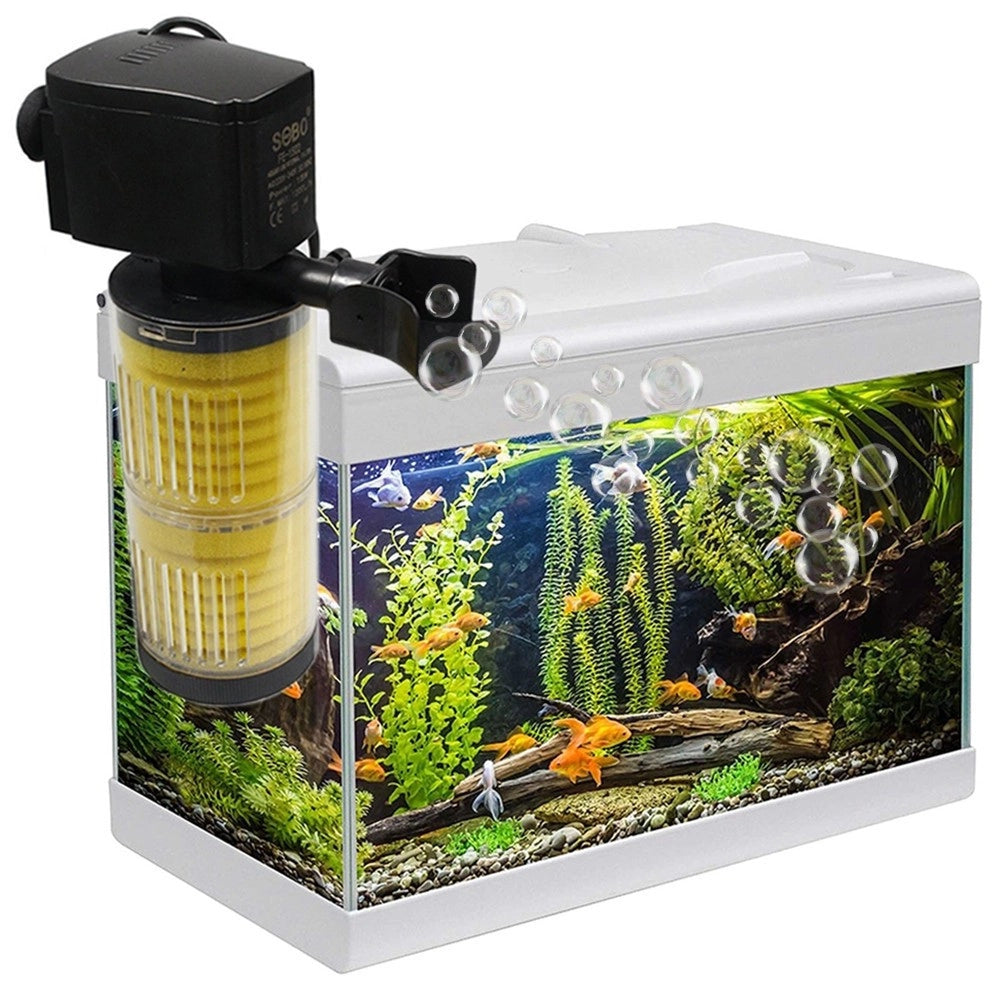 Trade Shop - Filtro Interno Per Acquario Acquari Pesci 2 Stadi Filtro 800l/h 9 Watt Fe-902 -