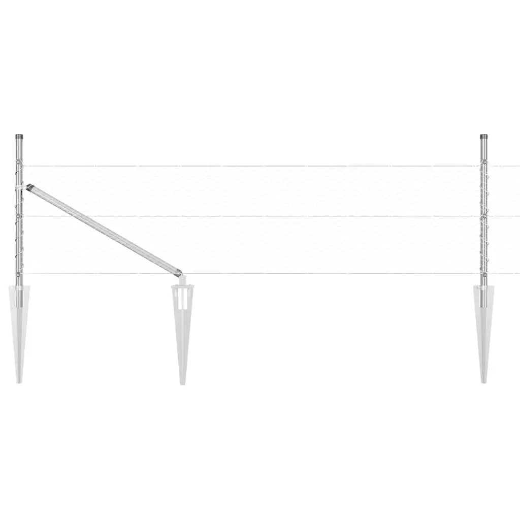 Palo della recinzione Argento 50 x 0,5 m (25 mm rete) Acciaio