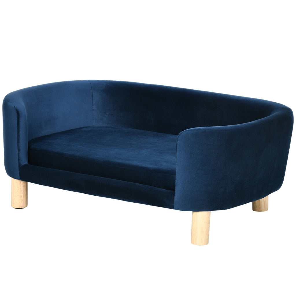 Divano per cani piccoli ¨C Minimal ¨C 86x55x33 cm blu legno lavabile
