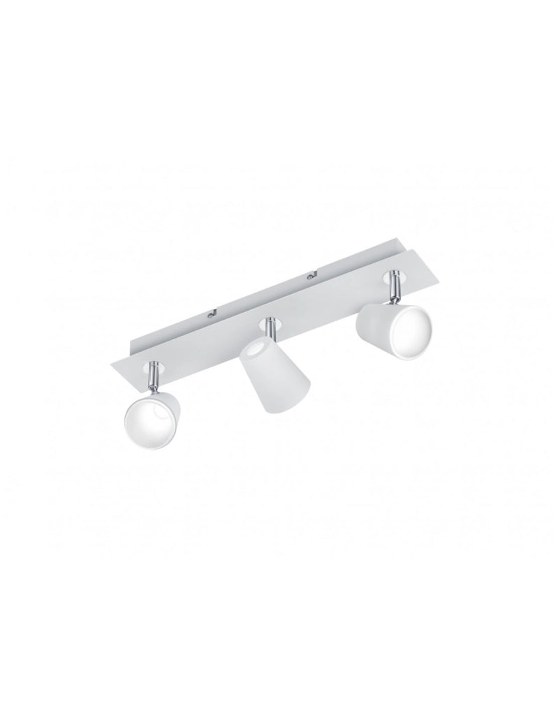 Plafoniera 3 Spot Led Orientabili Narcos Bianco Trio Lighting