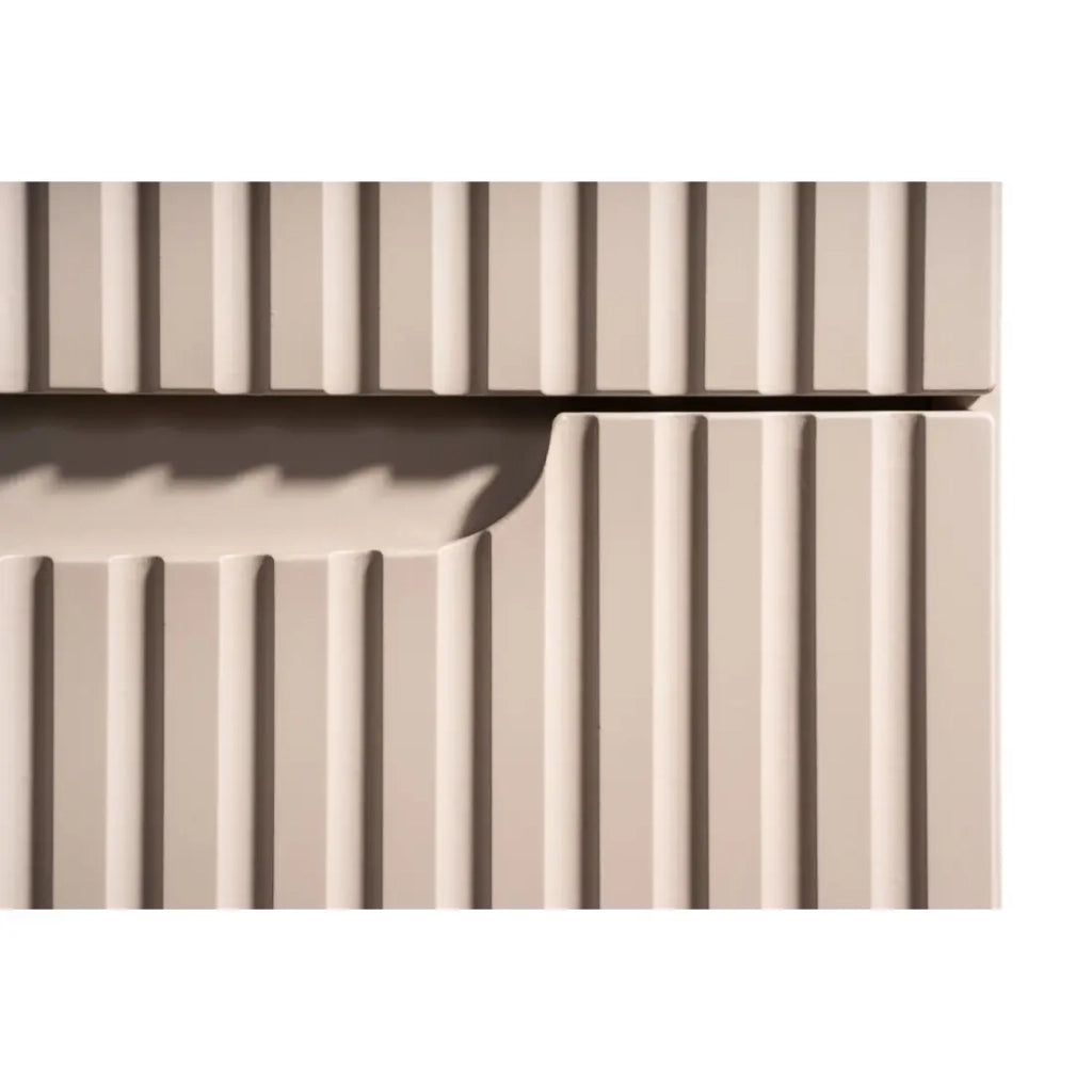 Set da bagno VANO cashmere opaco 50cm: mobile sottolavabo con cassetti scanalati verticalmente + piano per lavabo