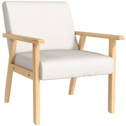 Poltrona in tessuto con braccioli ¨C Minimal ¨C crema 64x70x72