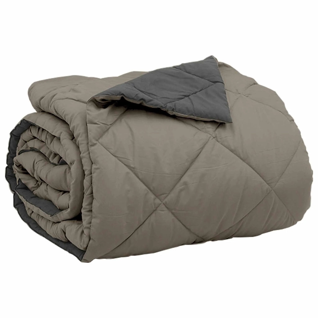Duvet Estivo Grigio chiaro e Antracite 220 x 260 cm Microfibra 42025522