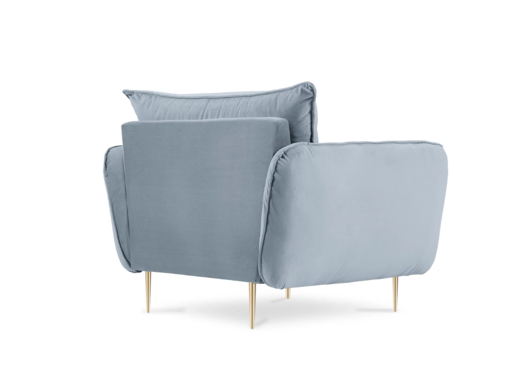 Cosmopolitan Design - Poltrona "Vienna" in velluto azzurro 