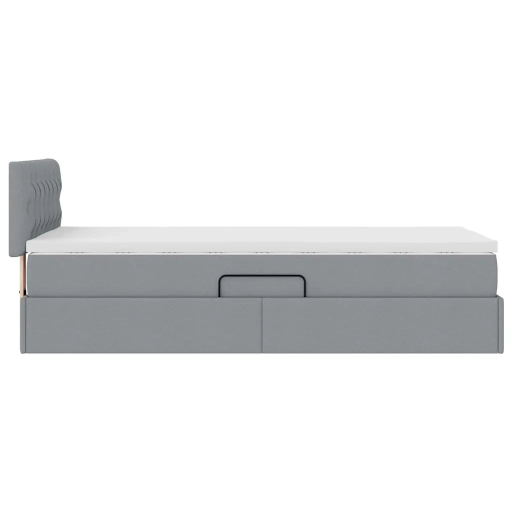 Letto con contenitore e materasso Grigio chiaro 100 x 200 cm 3370551