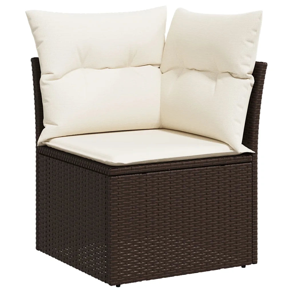 Set Divani da Giardino 7 pz con Cuscini Marrone in Polyrattan 3269313