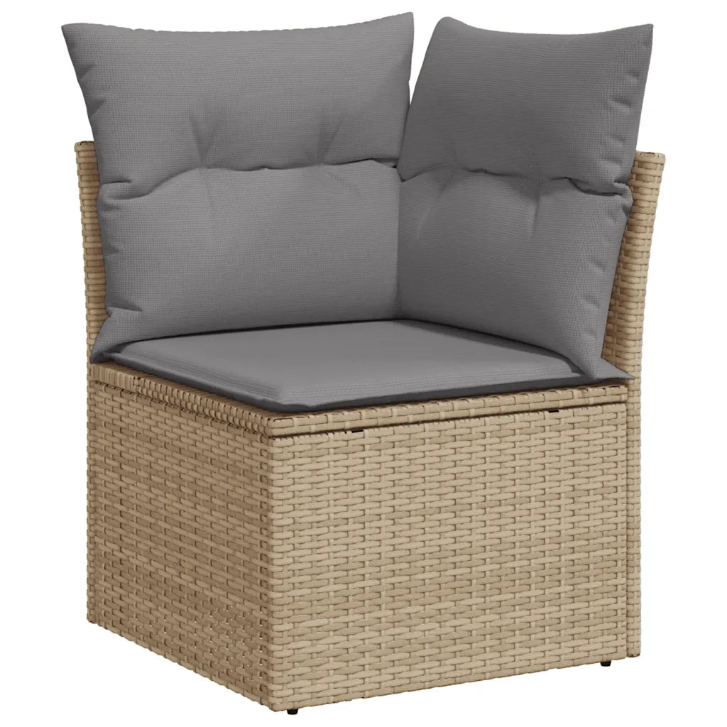 Set Divano da Giardino 8 pz con Cuscini Beige in Polyrattan 3327125