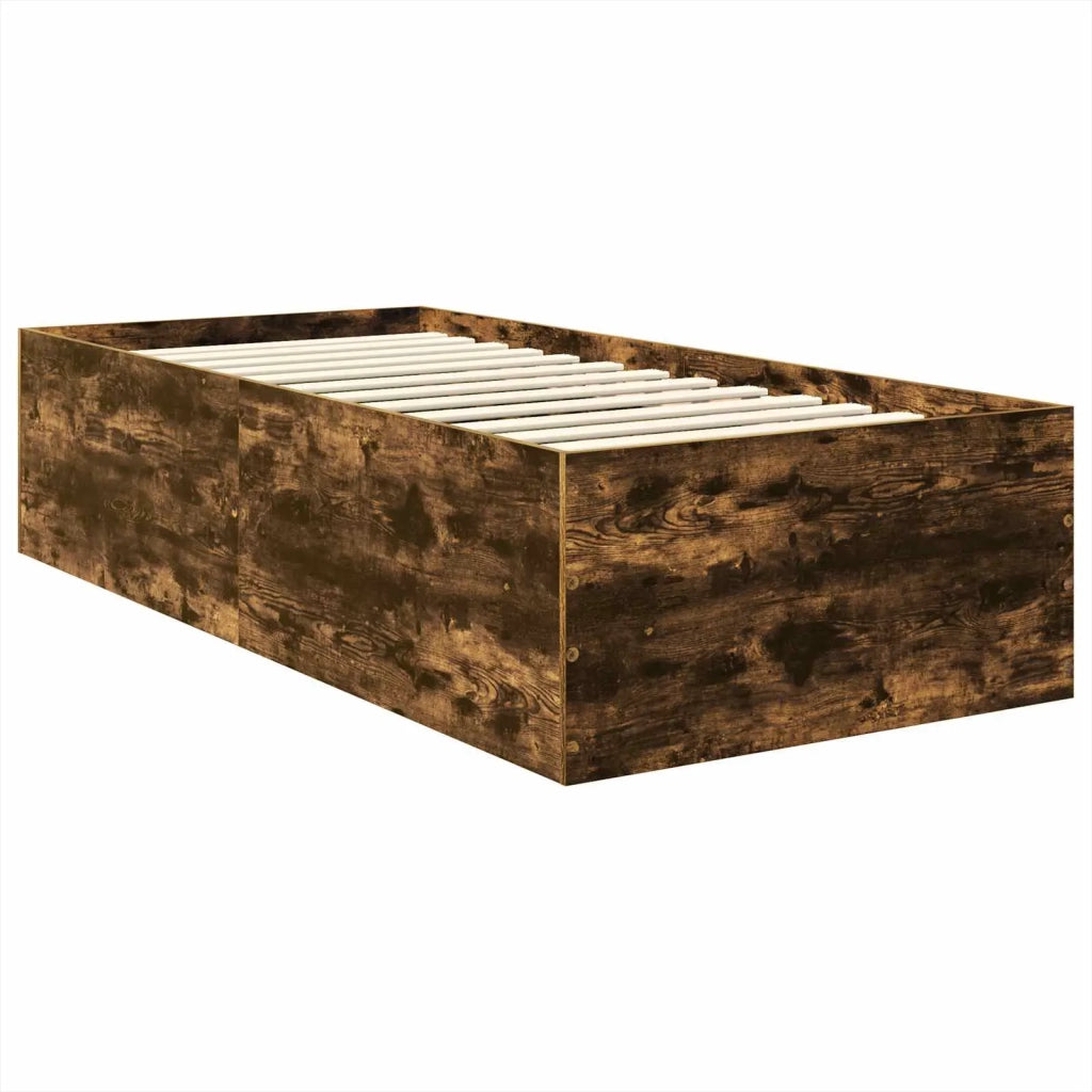 Letto singolo | Letto per adulti | Struttura del letto Rovere fum¨¦ 75 x 190 cm Legno multistrato