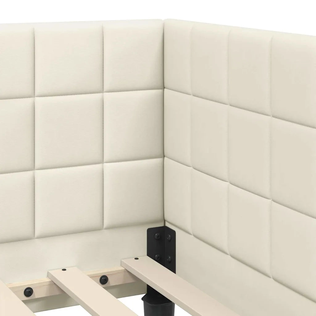Cornice del letto ad angolo Crema 100 cm x 200 cm Velluto 42016405