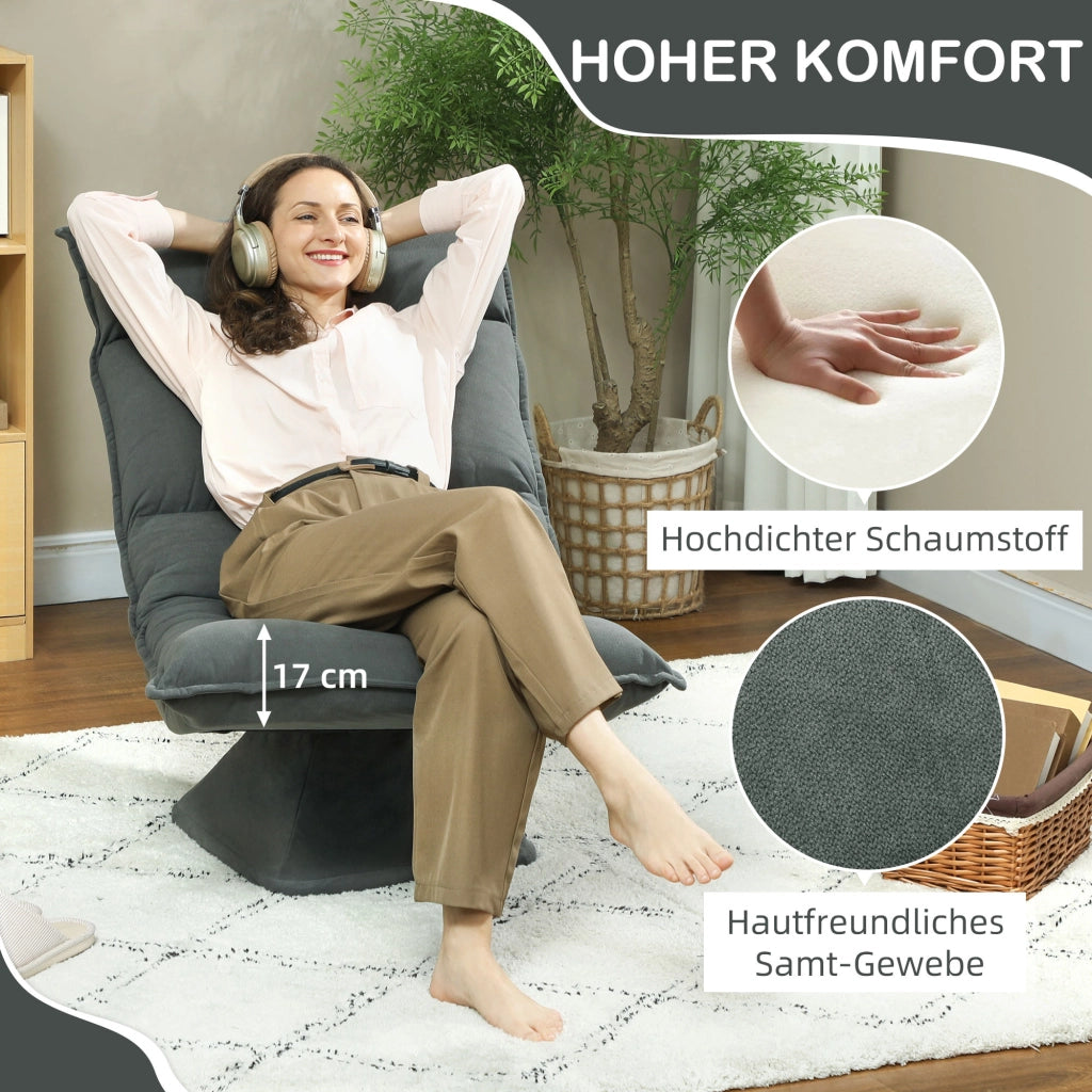 Poltrona reclinabile girevole ¨C Minimal ¨C Grigio scuro