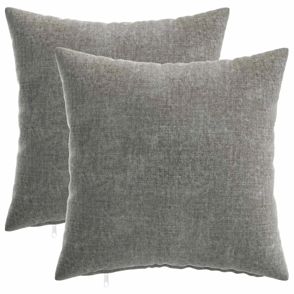 Federa 2 pz HEERLEN Grigio Scuro 35 x 35 cm Tessuto Chenille 908111