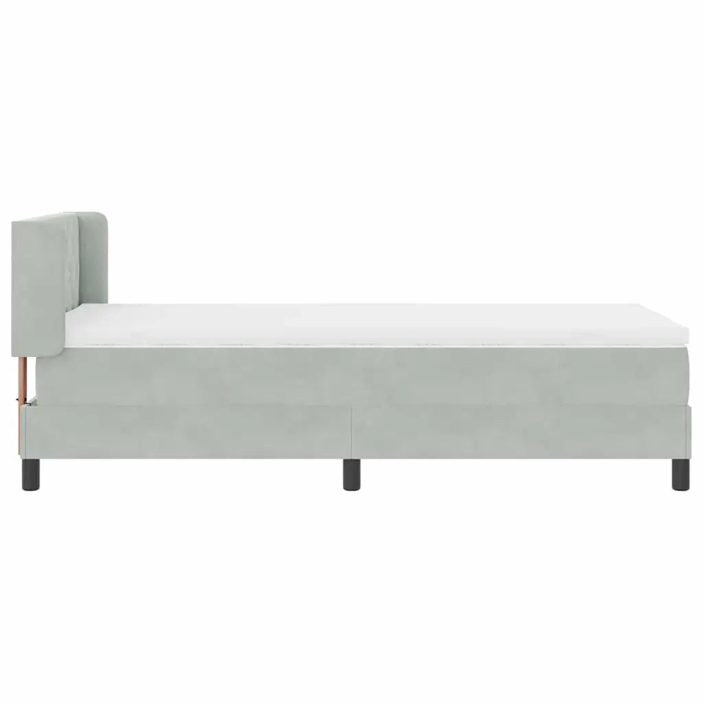 Letto a molle con testiera Grigio chiaro 190 x 90 cm Poliestere