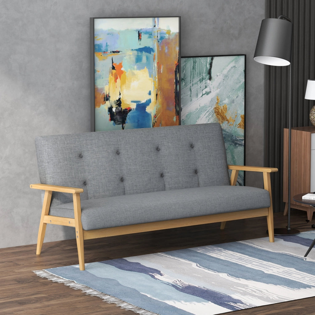 Divano 3 posti scandinavo ¨C zephmum ¨C grigio, imbottito