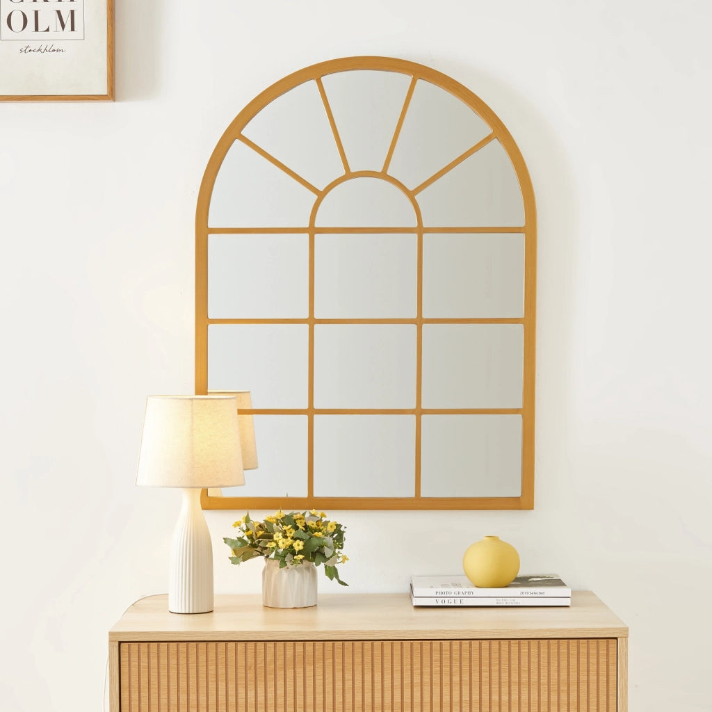 Specchio da Parete Villalago Forma Arcuata 80 x 60 cm color Oro [en.casa]