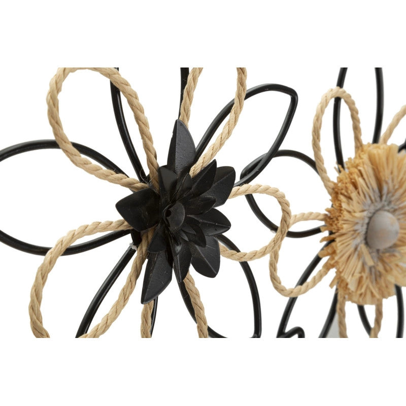 Pannelo In Ferro E Raffia Flow cm 60x4x35