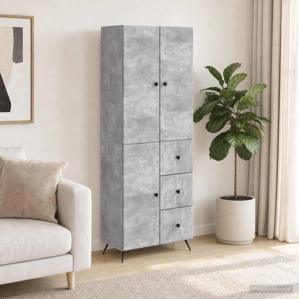 Set di armadi 2 pz Grigio Cemento Legno ingegnerizzato 3416901