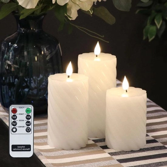 Stufe di sicurezza inespiabili con telecomando - Batterie - Timer - Luce calda bianca - Set da 3