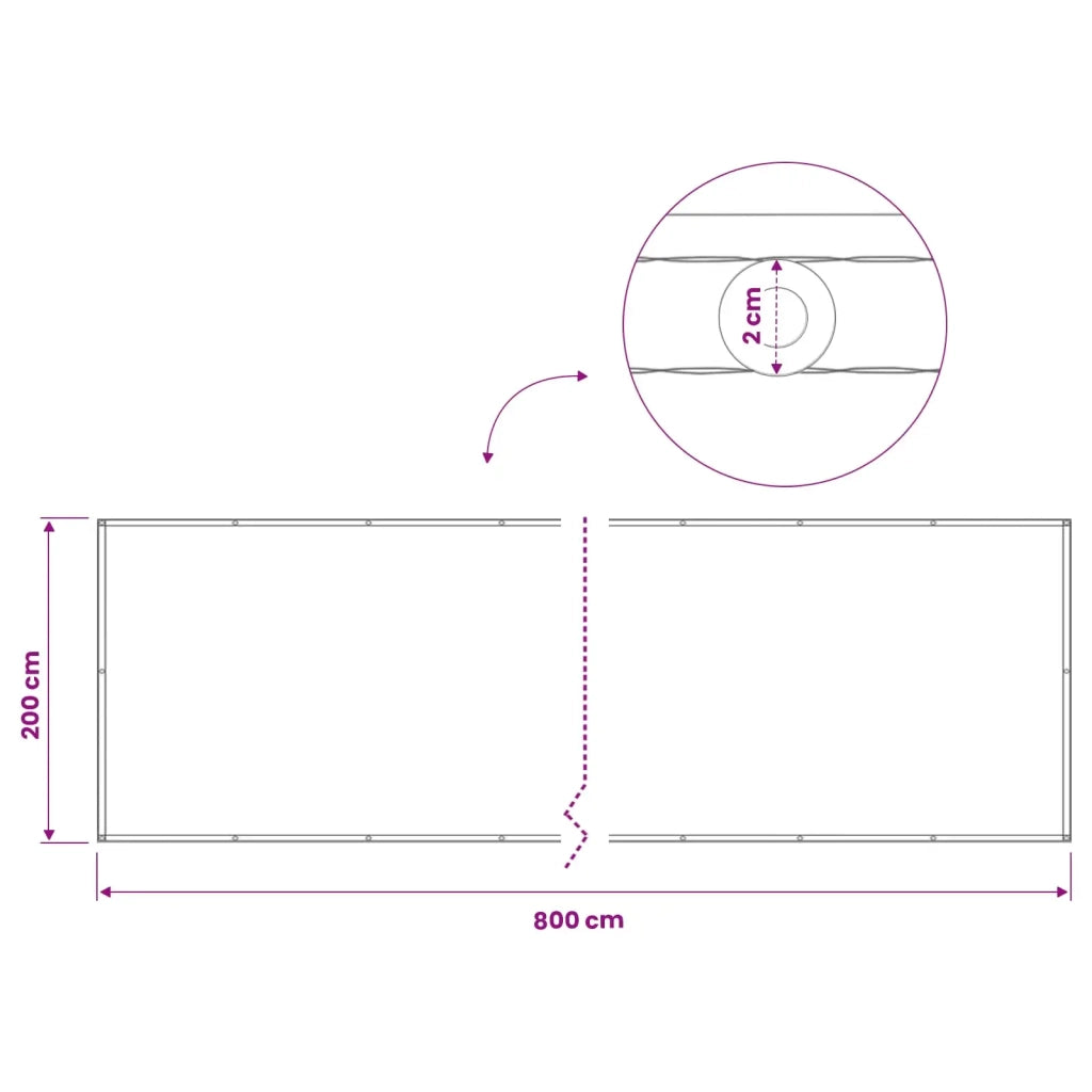 Schermo di Privacy per Balcone-Pannello per privacy 200 x 800 cm 945850