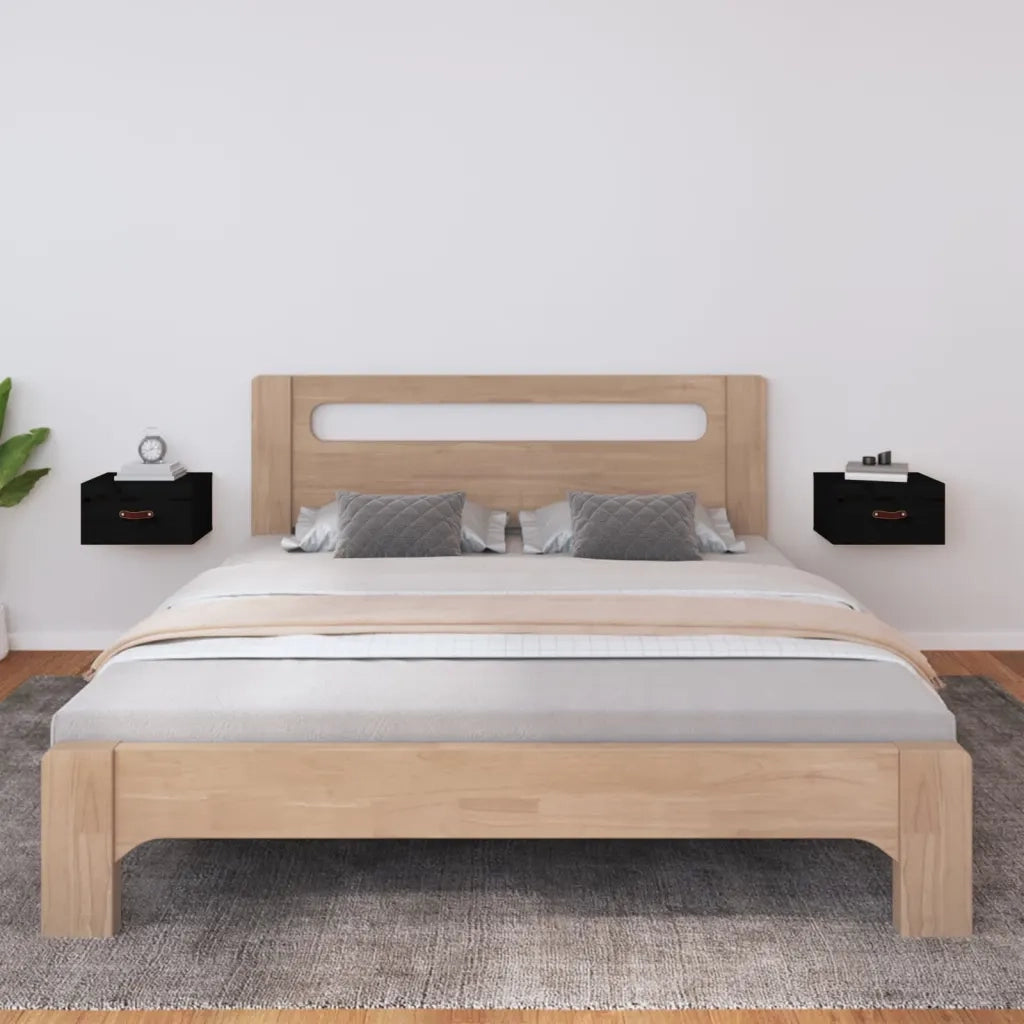 Comodini a Muro 2 pz Neri 40x29,5x22 cm 820995
