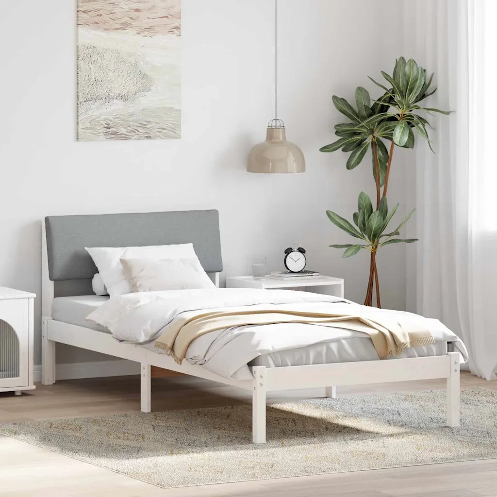 Struttura del Letto Bianco e grigio chiaro 90 x 200 cm 878568