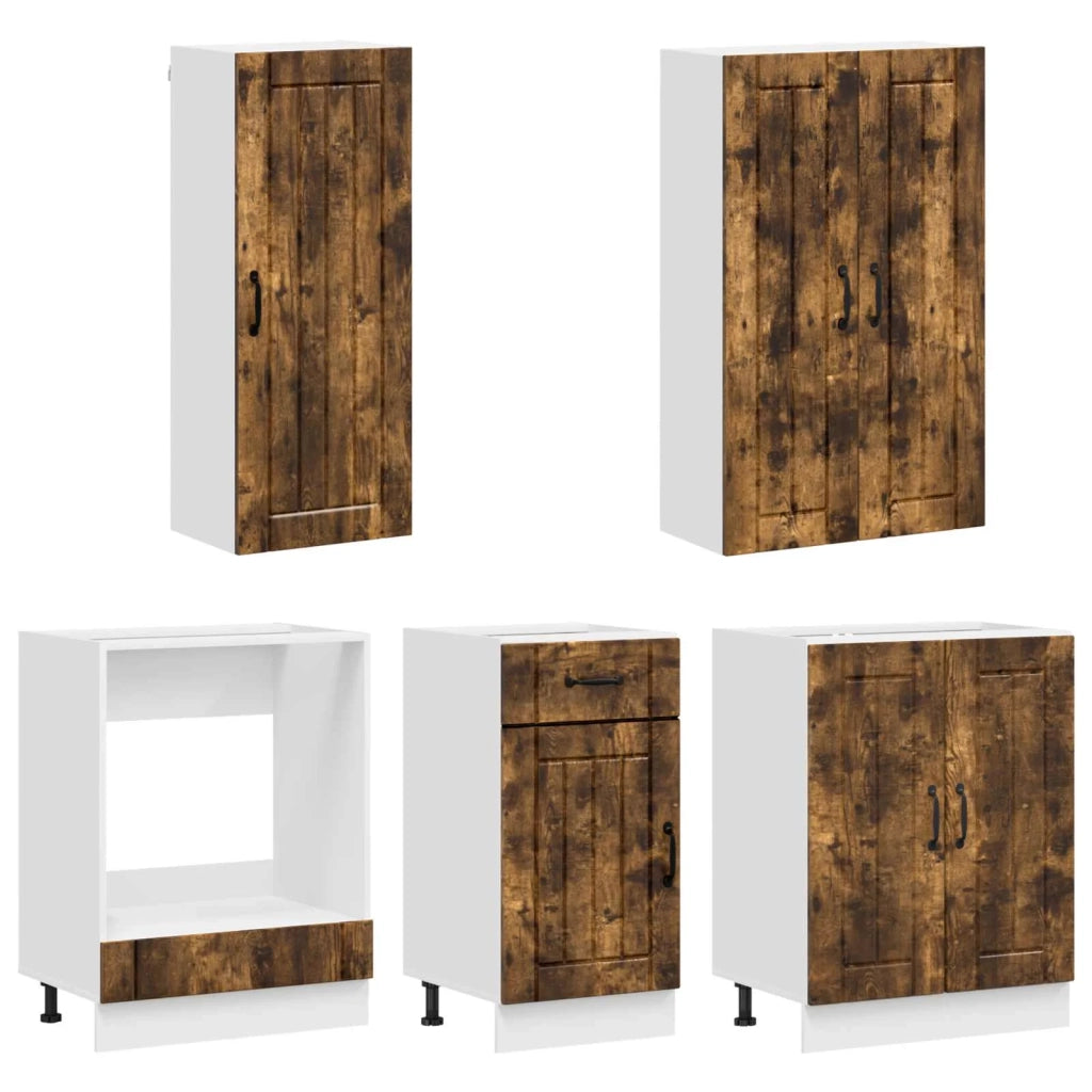 Unità Cucina LUCCA 5 pcs Rovere Fumo Legno ingegnerizzato 3438270