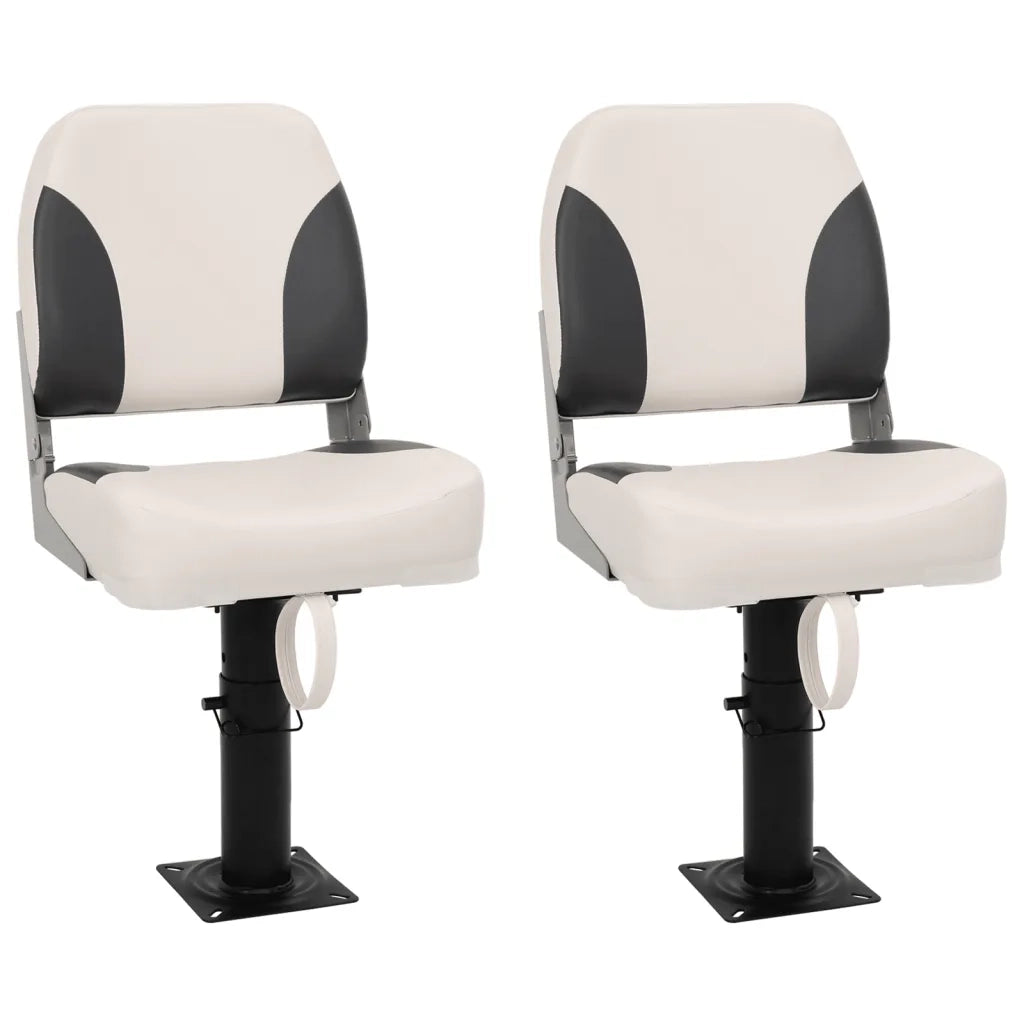 Sedili Barca con Supporto 2pz Altezza Regolabile Girevole 360° 3294968