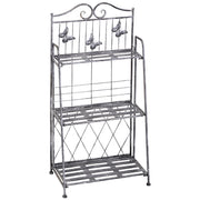 Scaffale Fioriera 3 Ripiani Pieghevole ¨C Xylo ¨C Argento Giardino Balcone