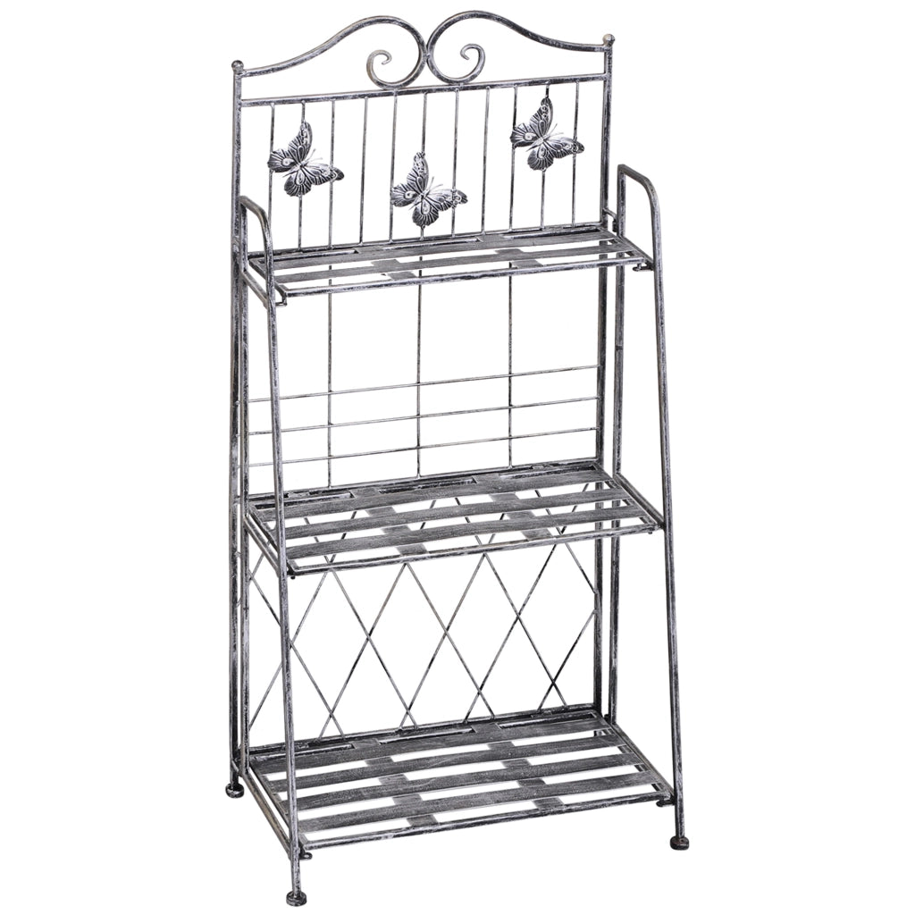 Scaffale Fioriera 3 Ripiani Pieghevole ¨C Xylo ¨C Argento Giardino Balcone
