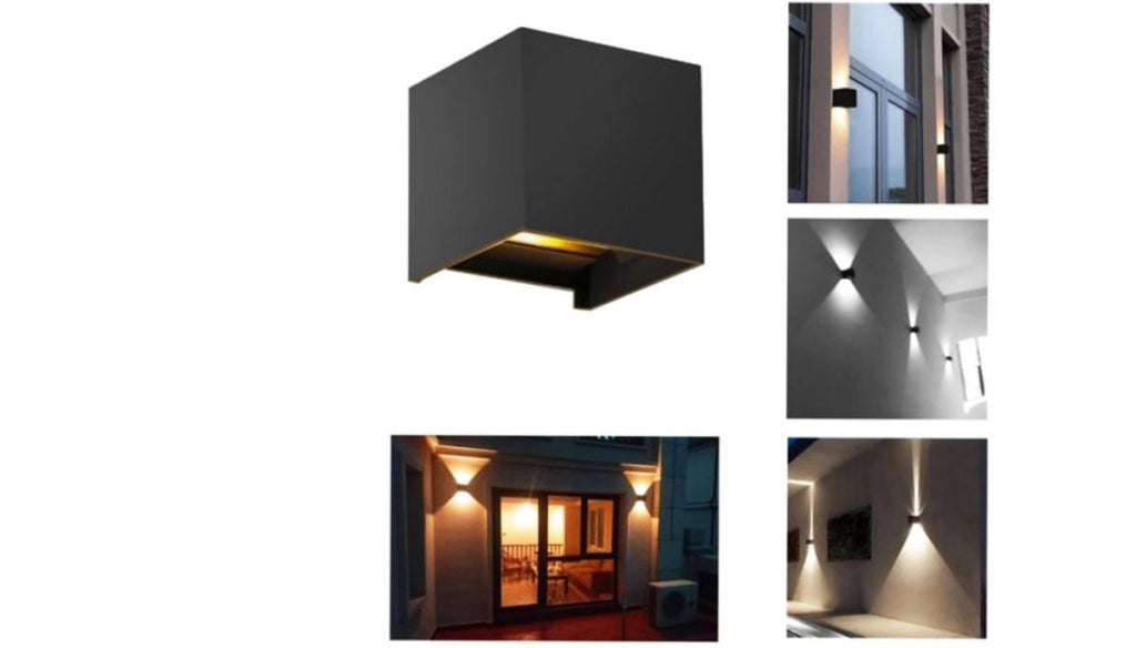 Applique lampada led parete 10w quadrato orientabile nero luce fredda 6000K