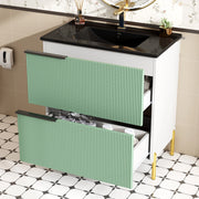 Mobile Sottolavabo con Lavabo in Ceramica e Cassetti ¨C MINIMAL ¨C Verde