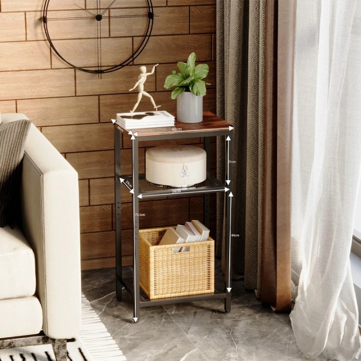 Tavolino da caffè ausiliario retrò vintage loft marrone
