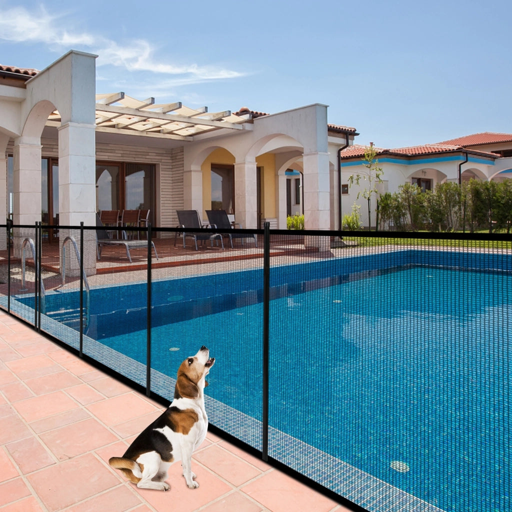 Recinzione di protezione per piscina in alluminio e tessuto Barriera protettiva cancelletto di sicurezza per piscine 366x122cm-Nuotare