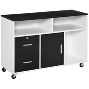 Scrivania con cassetti e scaffali ¨C Minimal ¨C Nero e Bianco 100x35x65 cm