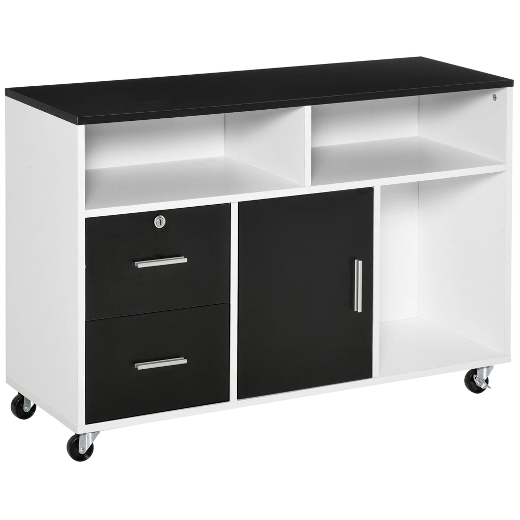 Scrivania con cassetti e scaffali ¨C Minimal ¨C Nero e Bianco 100x35x65 cm