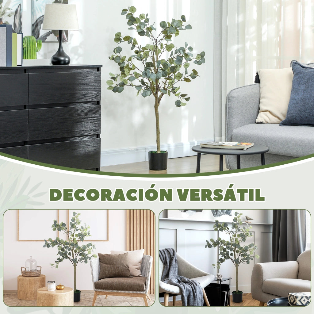 Pianta Artificiale Eucalipto 150 cm in Vaso ¨C zephmum ¨C Verde per Interni