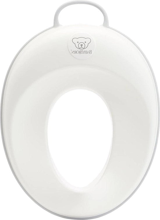 Briglia toiletto in materiale grigio chiaro con sedile
