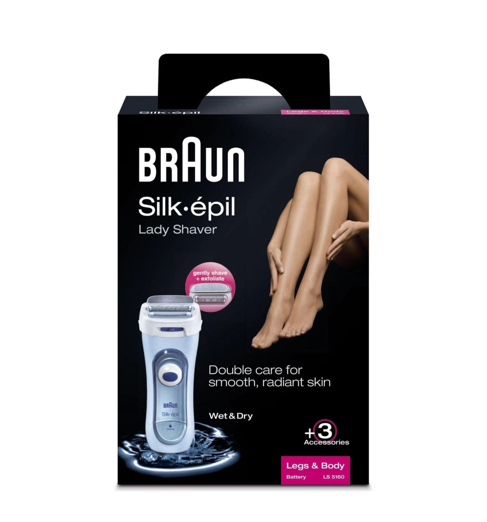 Braun 81653271 Silk-épil LS5-160 Rasoio Elettrico 3 in 1 WetandDry con Accessorio Esfoliante e Rifinitore colore Blu