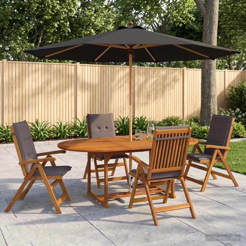 Set da pranzo da esterno con ombrellone 6 pz 4-Posti Antracite 3438540