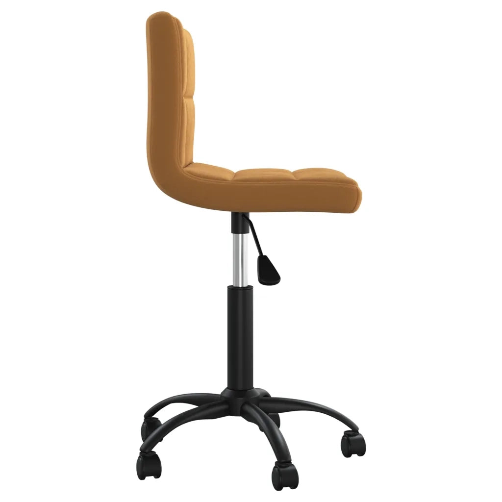 Sedia Girevole da Ufficio Marrone in Velluto 334354