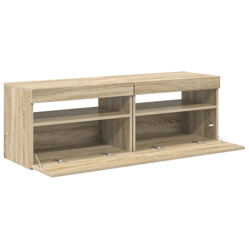 Mobili Porta TV con LED 2 pz | Armadietto TV | Mobile Porta TV Rovere Sonoma 60x35x40 cm
