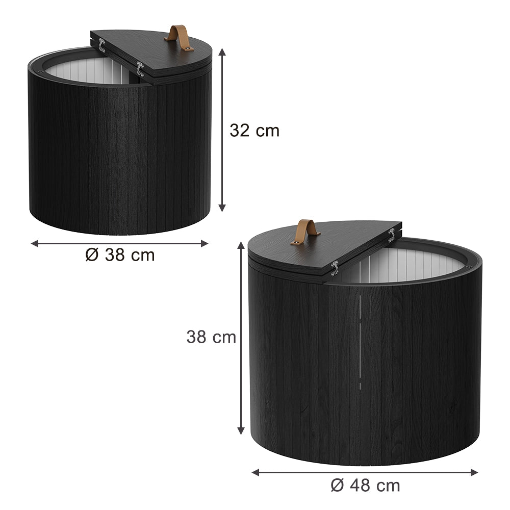 Vicco Set di tavolini Quercia/nero 48 x 48 cm 2 parti