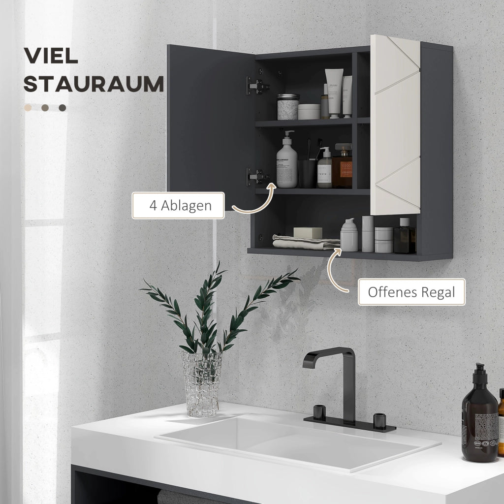 Armadietto da Bagno con Specchio ¨C Xylo ¨C Ripiani Regolabili Bianco