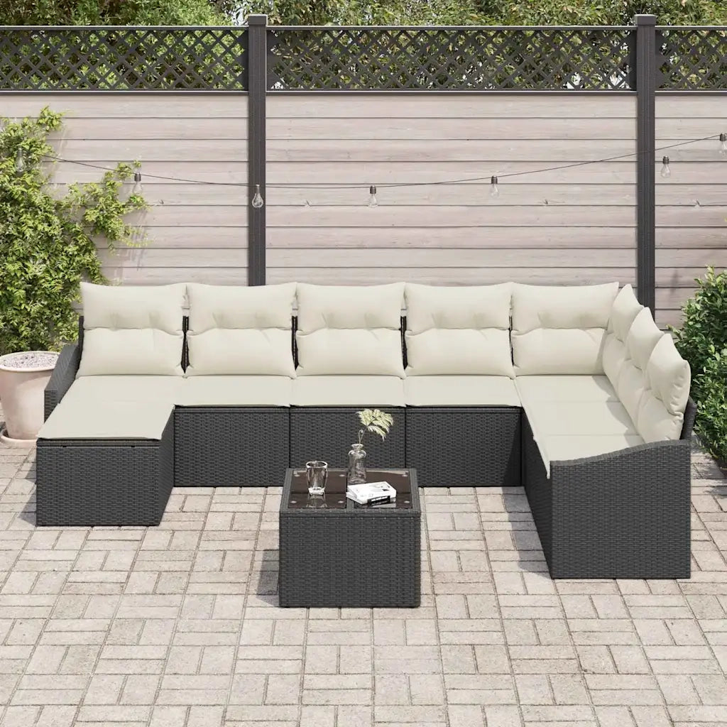 Set Divano da Giardino 8 pcs Marrone e Crema polyrattan 3355516