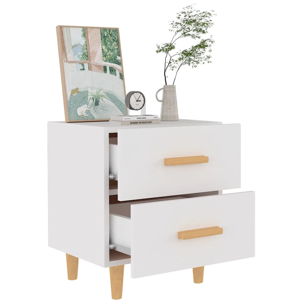 Comodino | Armadio da Notte | Mobiletto da notte Bianco 40x35x47,5 cm